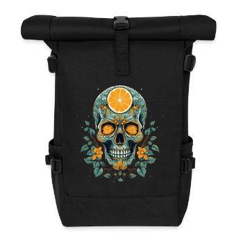 Skull and crossbones with lemon - Roll Top Backpack - black - Front