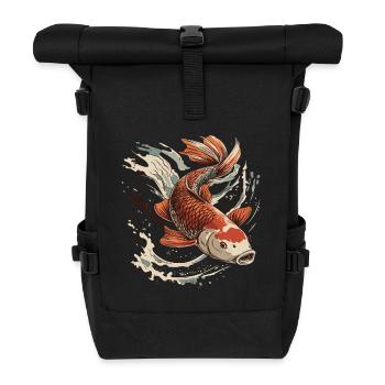 Carpe koï - Sac à dos roll top - noir - Devant