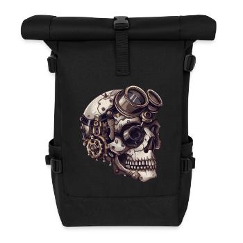 Crâne de zombie dieselpunk - Sac à dos roll top - noir - Devant