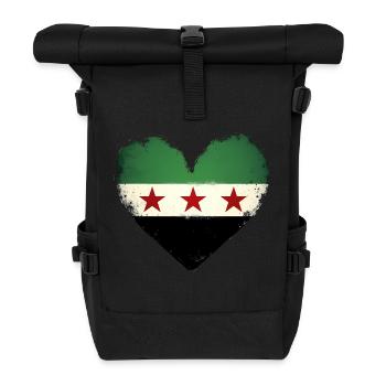 Syrien Flagge in Herz Flaggenherz - Rolltop Rucksack - Schwarz - Vorne