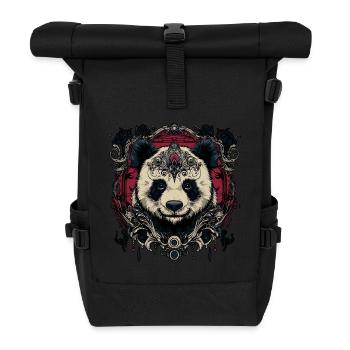 Pandabär - Rolltop Rucksack - Schwarz - Vorne