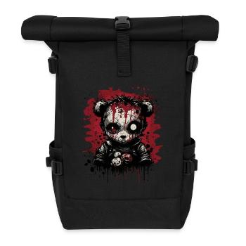 Ours en peluche effrayant mignon - Sac à dos roll top - noir - Devant