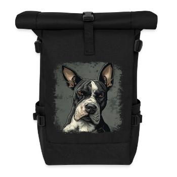 Bull terrier - Sac à dos roll top - noir - Devant