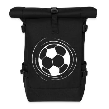 Fußball Skizze - Rolltop Rucksack - Schwarz - Vorne