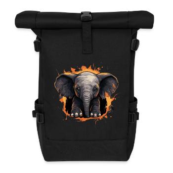 Mignon bébé éléphant - Sac à dos roll top - noir - Devant
