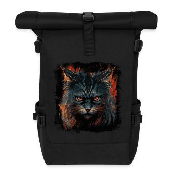Katze hat schlechte Laune - Rolltop Rucksack - Schwarz - Vorne