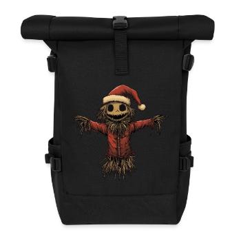 Funny Christmas Scarecrow - Roll Top Backpack - black - Front