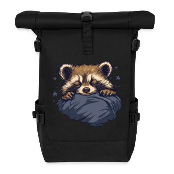 raton laveur rêveur - Sac à dos roll top - noir - Devant