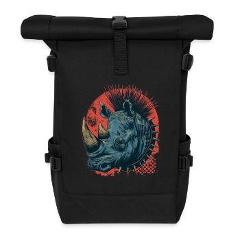 Fantasy Punkrock Rhino - Roll Top Backpack - black - Front