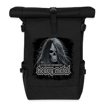Die Situation erfordert Heavy Metal - Rolltop Rucksack - Schwarz - Vorne