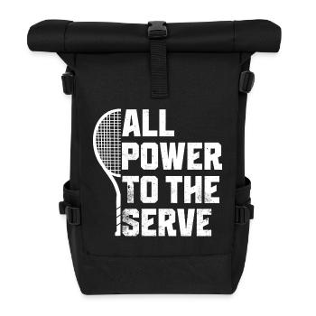 Tennis Shirt Power Serve - Rolltop Rucksack - Schwarz - Vorne