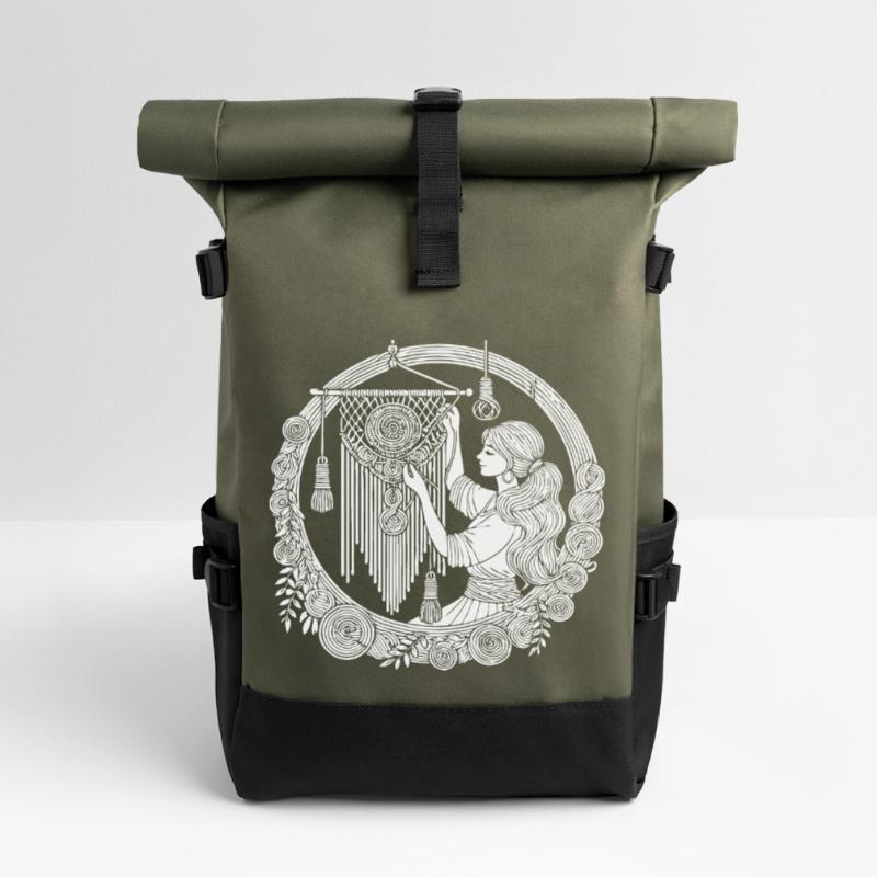 Macrame Design – Creativity & Boho Style Roll Top Backpack