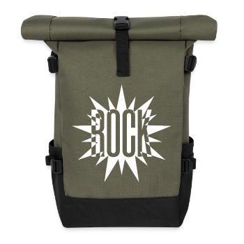 Felsausbruch-Emblem - Rolltop Rucksack - Olive/Schwarz - Vorne