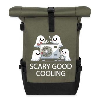 Halloween Geist HVAC Design - Scary Good Cooling - Rolltop Rucksack - Olive/Schwarz - Vorne