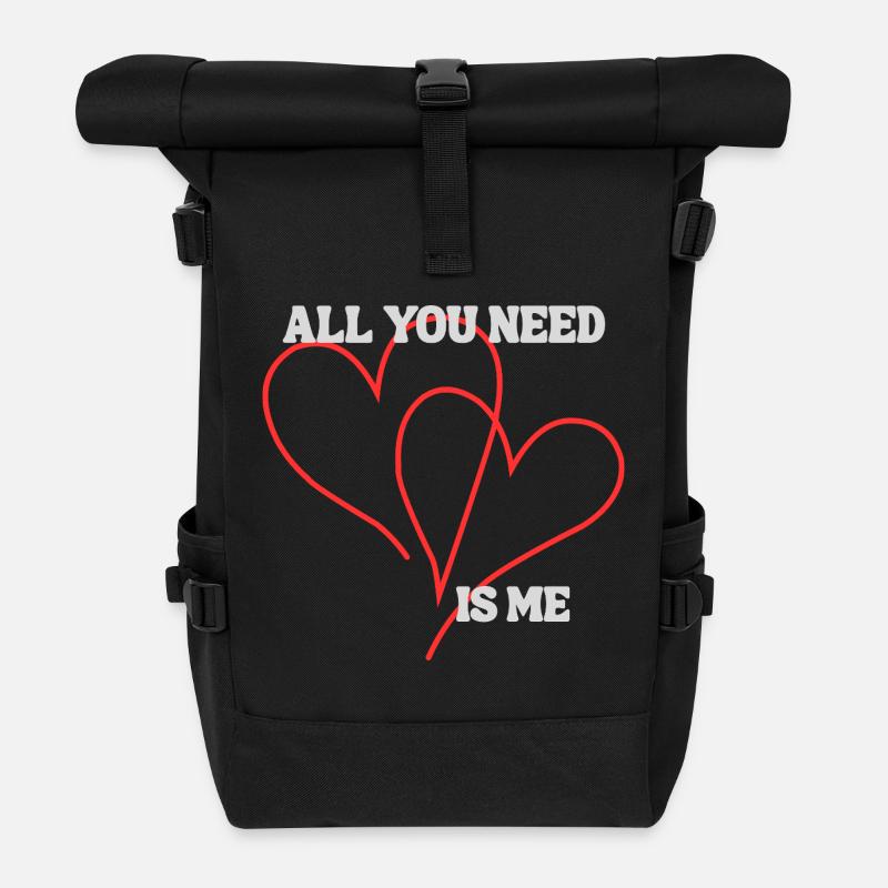 All you need - Roll Top Backpack - black
