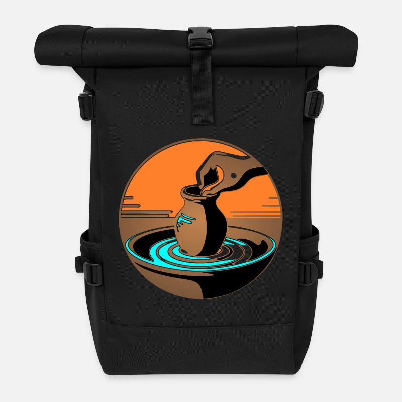 Zen Pottery Master – Blaue Ausgabe - Rolltop Rucksack - Schwarz