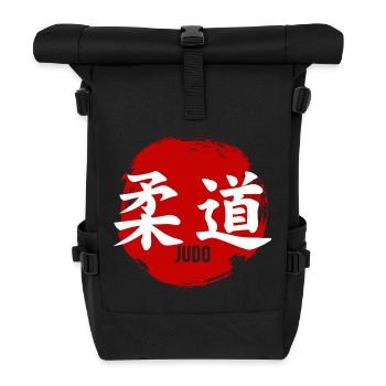 Judo 柔道 Cercle Kanji Art martial japonais - Sac à dos roll top - noir - Devant
