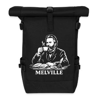 Herman Melville is drinking coffee - Roll Top Backpack - black - Front