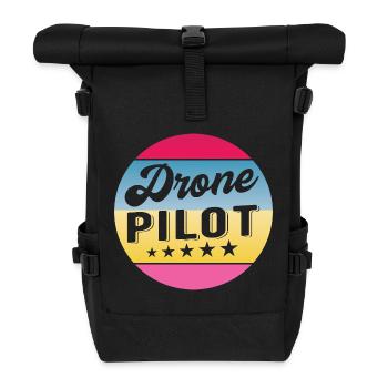 Pilote de drone Insigne de gradient de pilote Drohnenpilot - Sac à dos roll top - noir - Devant