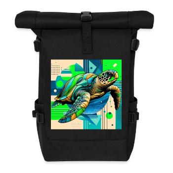 turtle - Roll Top Backpack - black - Front