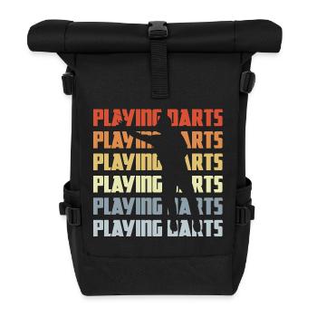 Dart spielen Vintage Look - Rolltop Rucksack - Schwarz - Vorne