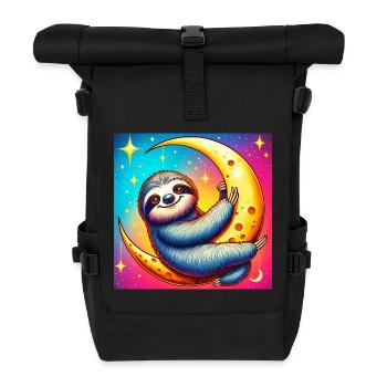La paresse dort sur la Lune - Sac à dos roll top - noir - Devant
