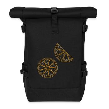 Esthétique rétro d’agrumes en tranche d’orange - Sac à dos roll top - noir - Devant