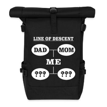 Abstammungslinie Mama Papa Ich-Shirt - Rolltop Rucksack - Schwarz - Vorne