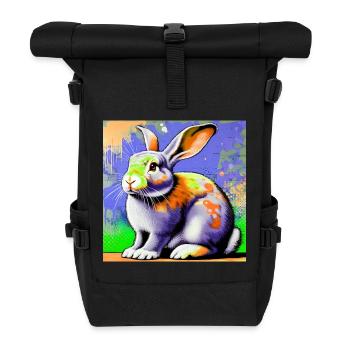 Kaninchen - Rolltop Rucksack - Schwarz - Vorne