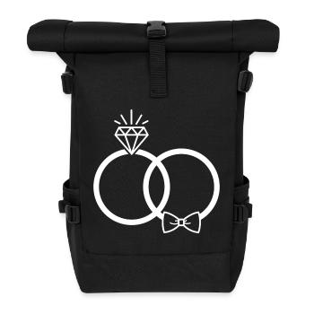 Wedding Rings Rings - Roll Top Backpack - black - Front