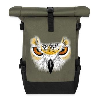 Eulenblick Goldaugen - Rolltop Rucksack - Olive/Schwarz - Vorne
