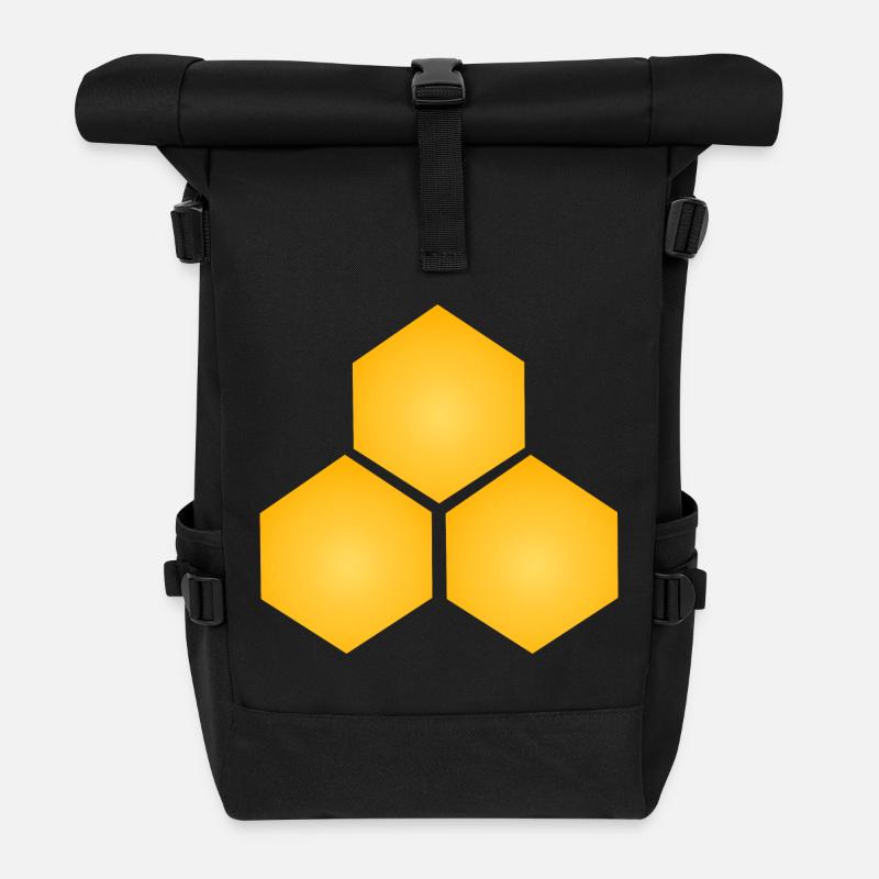 3'er Wabe - Rolltop Rucksack - Schwarz