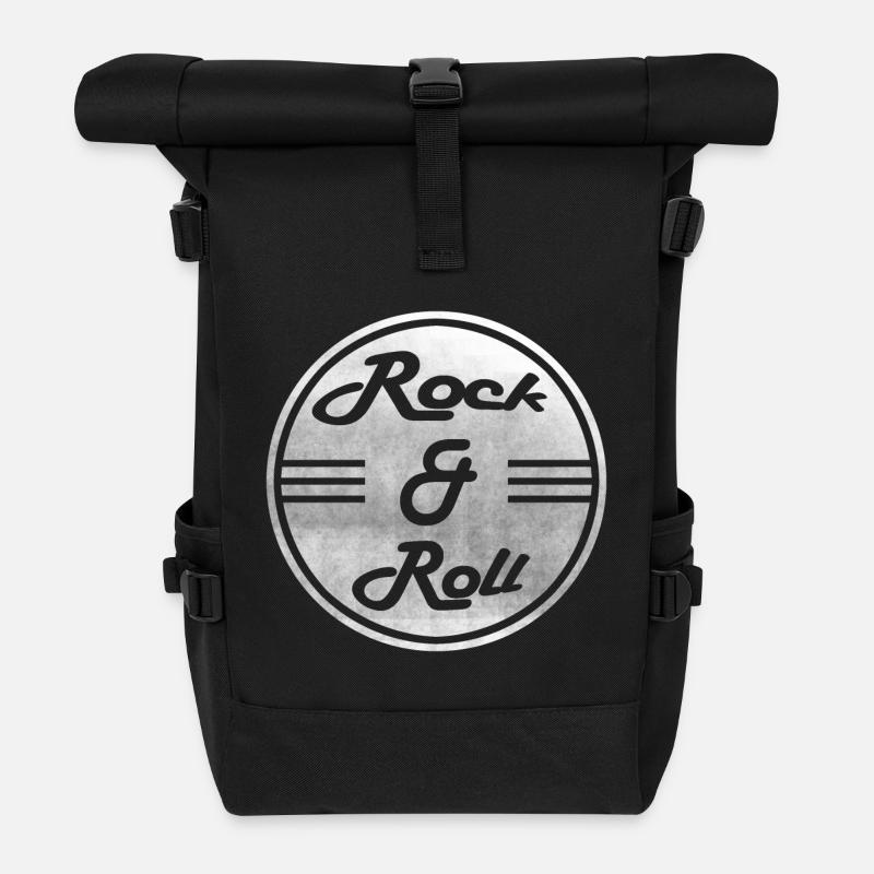 Rock & Roll - Roll Top Backpack - black