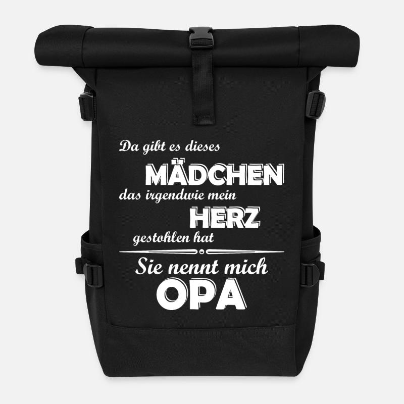 Ich liebe meine Enkelin - Opa - Rolltop Rucksack - Schwarz