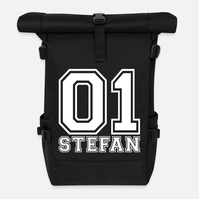 Stefan - Nom - Sac à dos roll top - noir