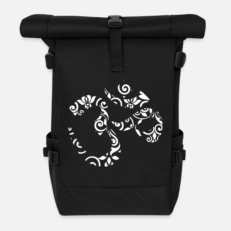 Om Ornament - Rolltop Rucksack - Schwarz