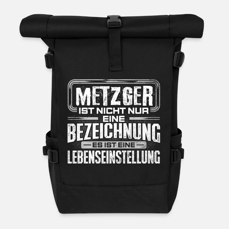 METZGER - Leben - Rolltop Rucksack - Schwarz