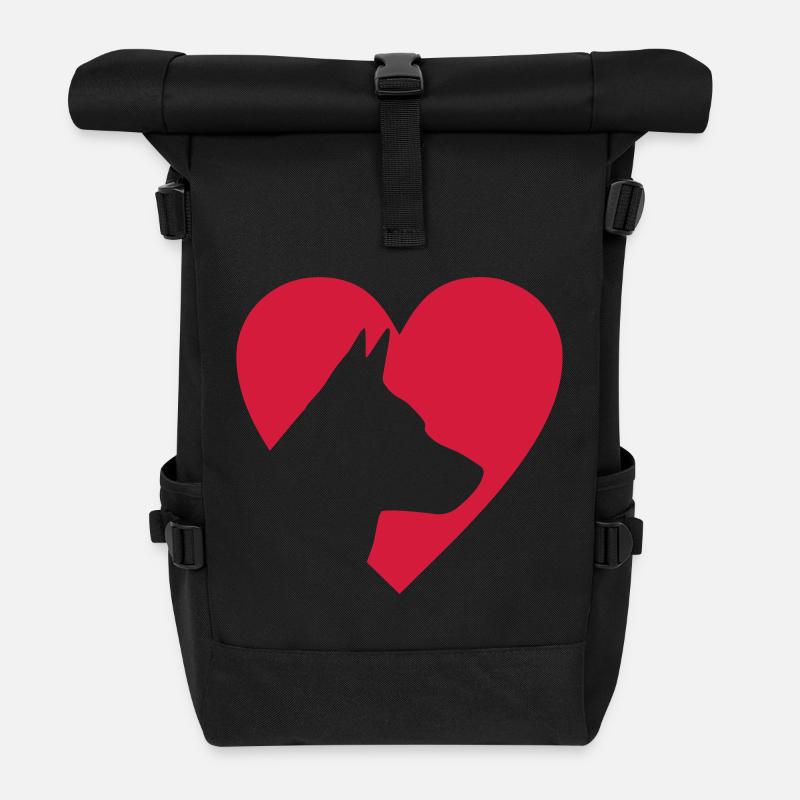 Ich liebe meinen Schäferhund - Rolltop Rucksack - Schwarz
