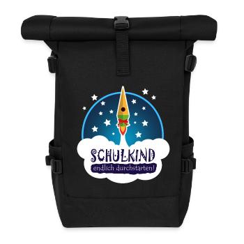 Zuckertüte Rakete - Rolltop Rucksack - Schwarz - Vorne