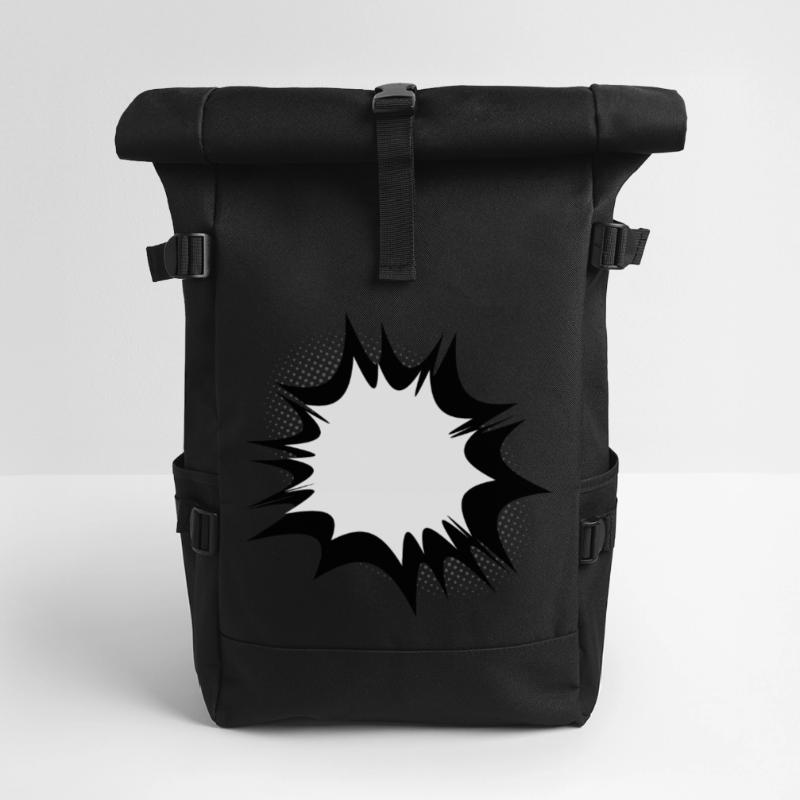 Comic speech bubble explosion Roll Top Backpack