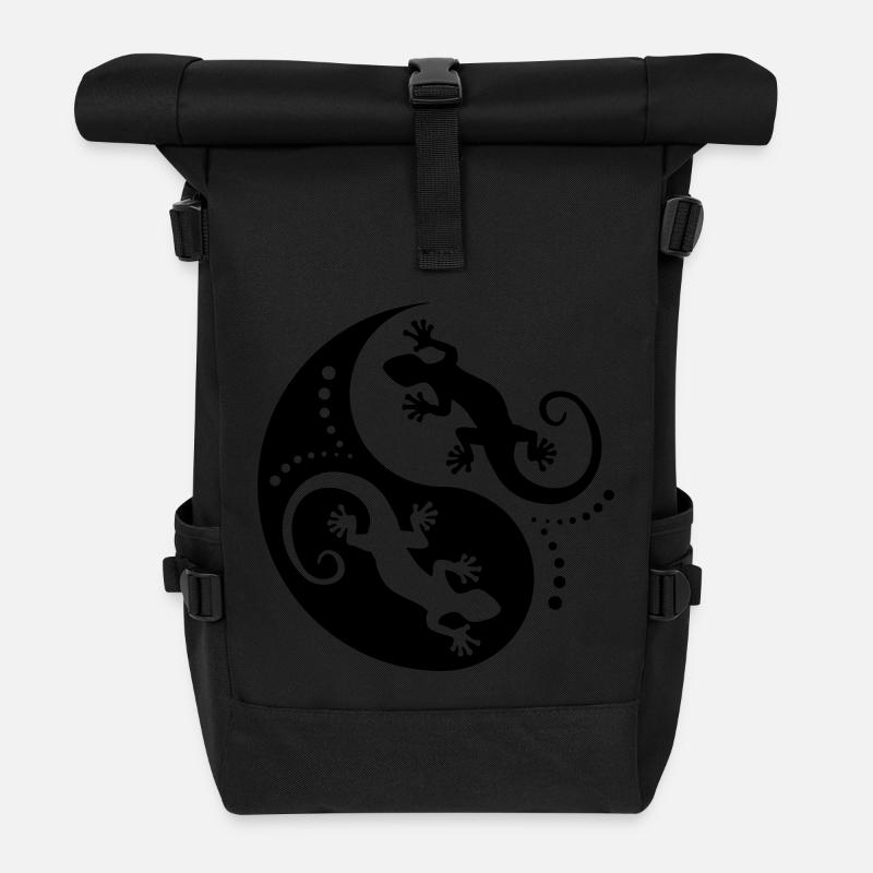 YIN & YANG Geckos black - Rolltop Rucksack - Schwarz