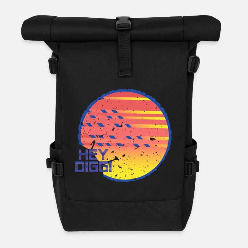Hey Diggi - Roll Top Backpack - black