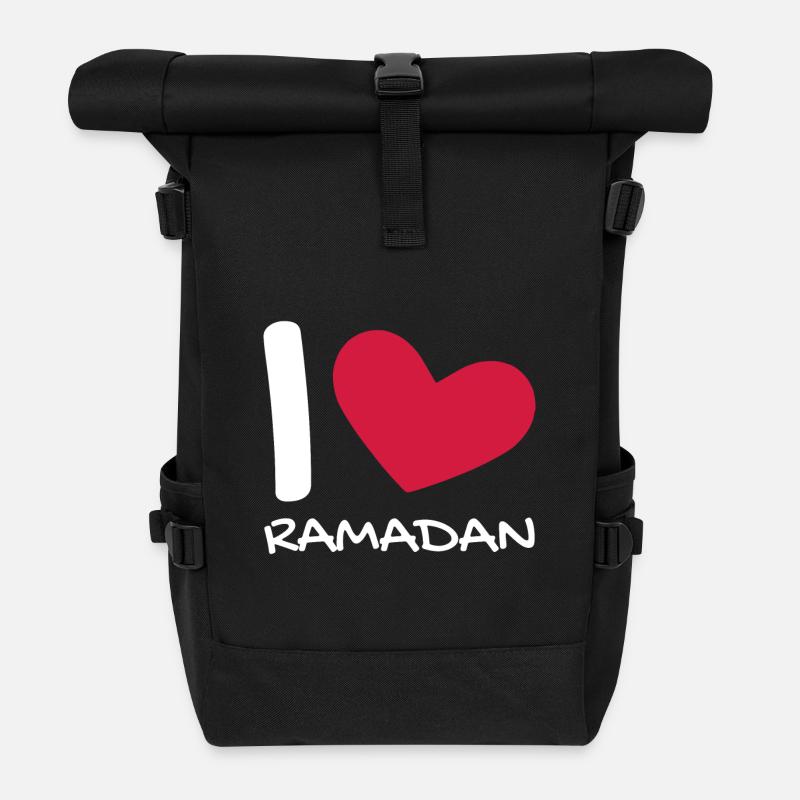 Ich liebe Ramadan Geschenk Herz - Rolltop Rucksack - Schwarz