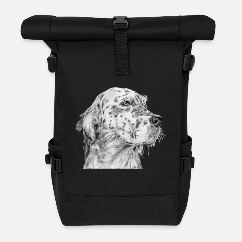 Setter anglais anglais - Sac à dos roll top - noir