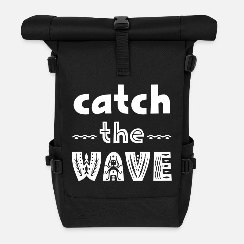 Sprüche für Surfer - Rolltop Rucksack - Schwarz