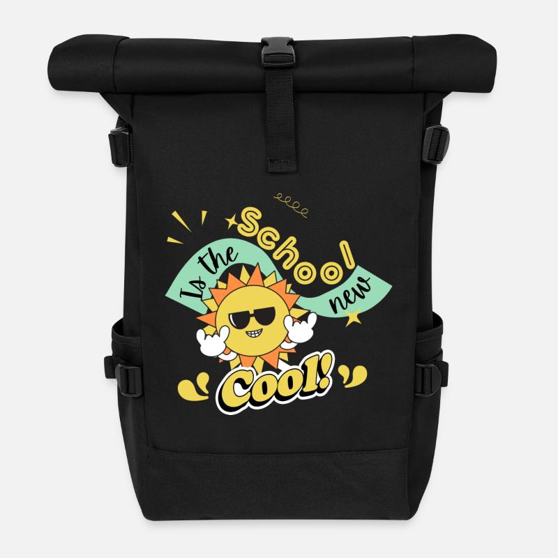 School is the new cool - Kids T-Shirt - Roll Top Backpack - black