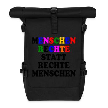 menschenrechte statt rechte menschen - Rolltop Rucksack - Schwarz - Vorne