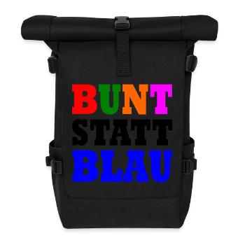 Bunt statt blau - Rolltop Rucksack - Schwarz - Vorne