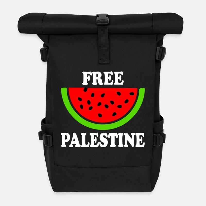 Free palestine - Wassermelone Melone - Rolltop Rucksack - Schwarz