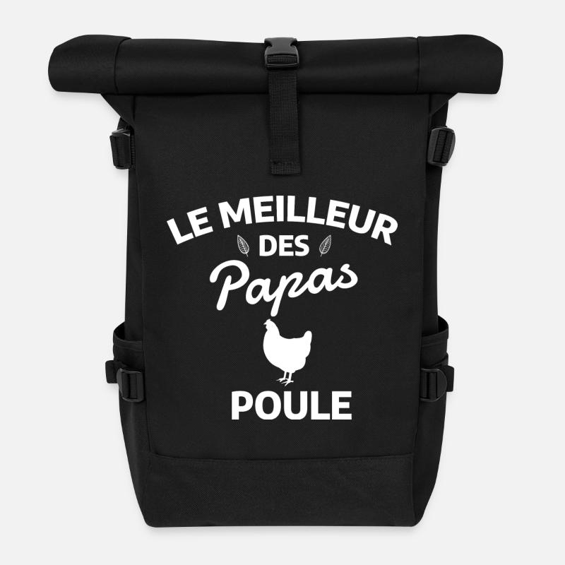 Das Beste von Papa-Hühnern - Rolltop Rucksack - Schwarz